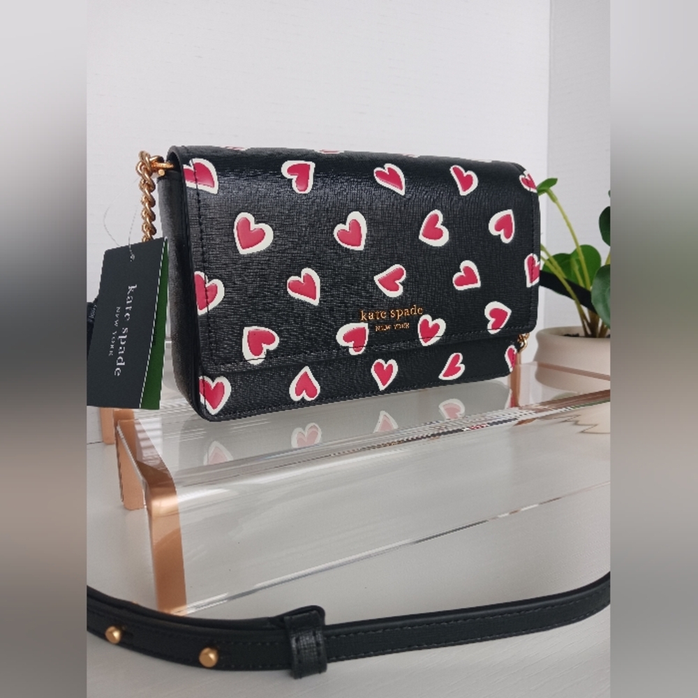 Kate Spade - Morgan Stencil Hearts Embossed Crossbody Bag NWT